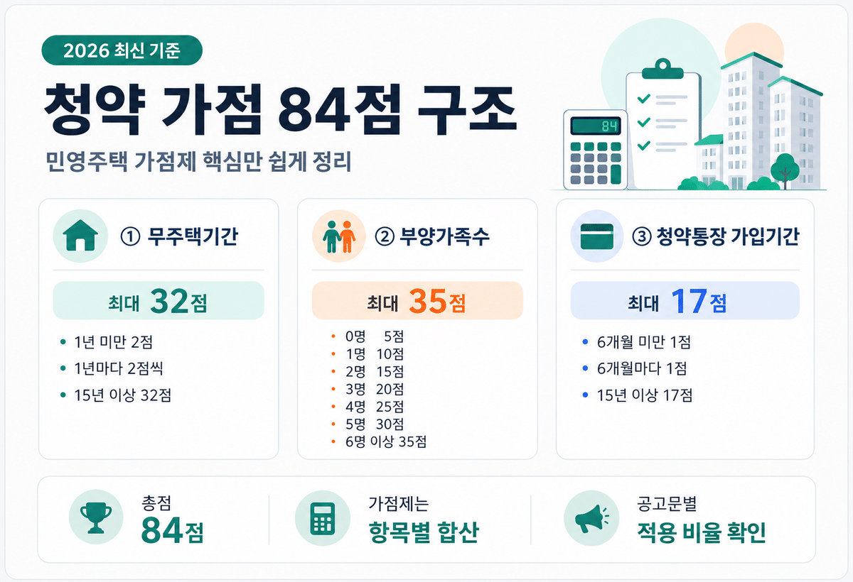 청약 가점 84점 구성