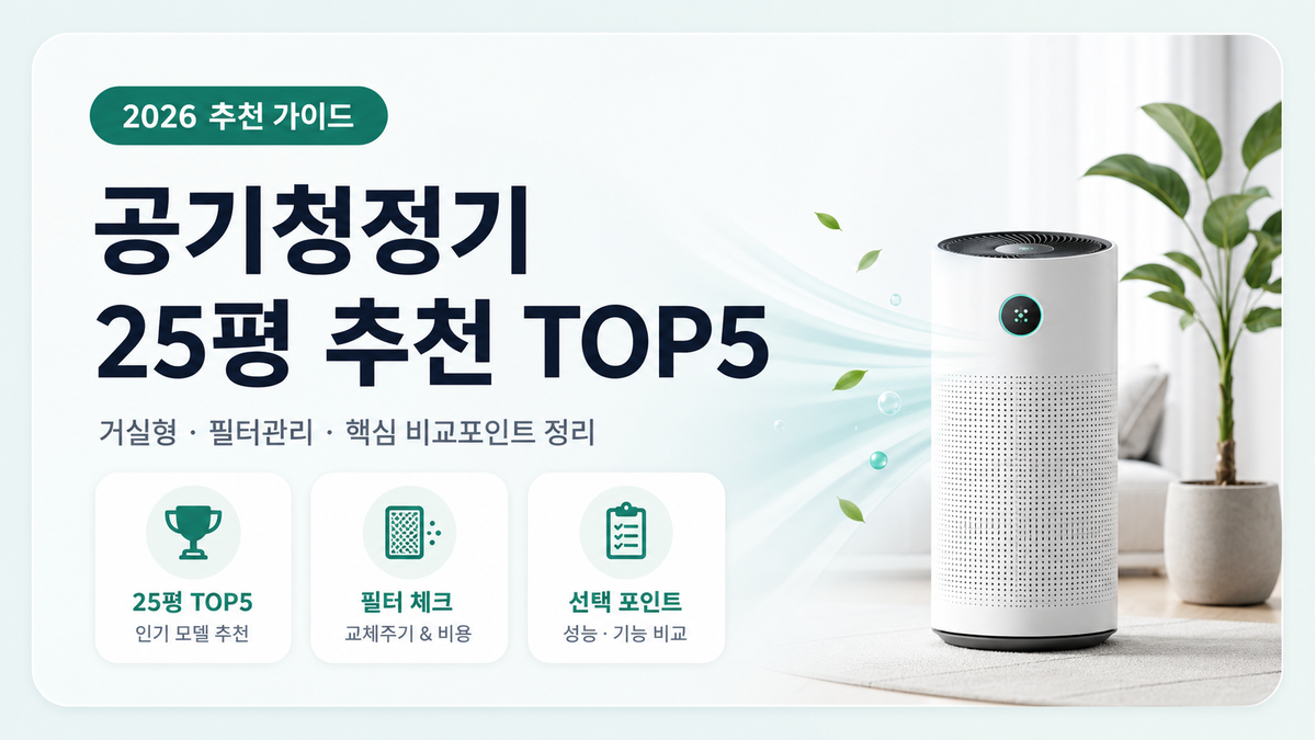 공기청정기 25평 추천 TOP5 대표 이미지